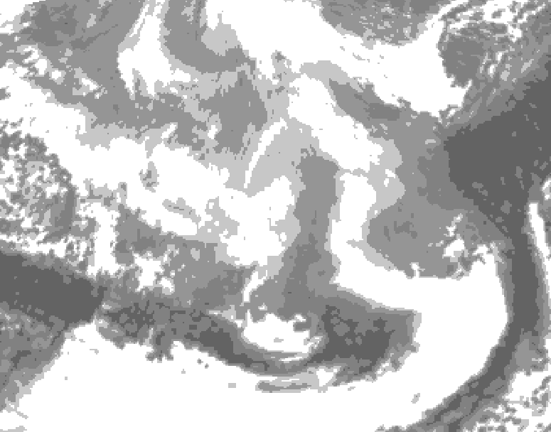 GDPS total cloud 102 hour forecast chart for Canada based on 2026/03/09 1200Z data