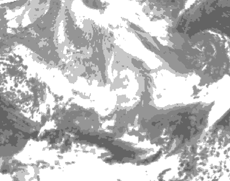 GDPS total cloud 120 hour forecast chart for Canada based on 2026/03/09 1200Z data