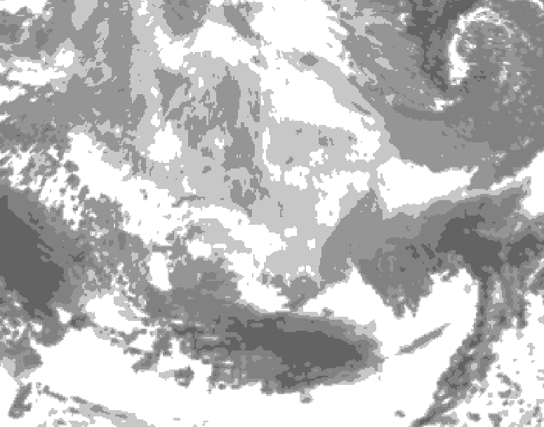 GDPS total cloud 132 hour forecast chart for Canada based on 2026/03/09 1200Z data