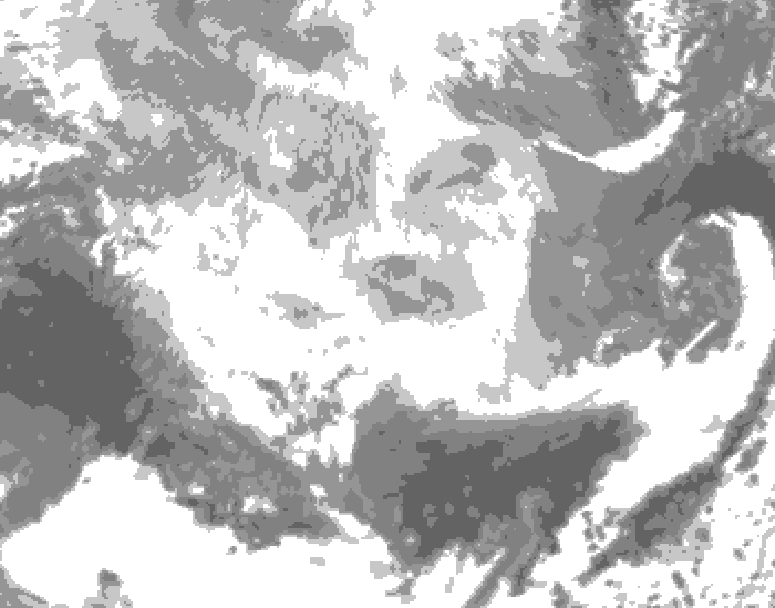 GDPS total cloud 150 hour forecast chart for Canada based on 2026/03/09 1200Z data