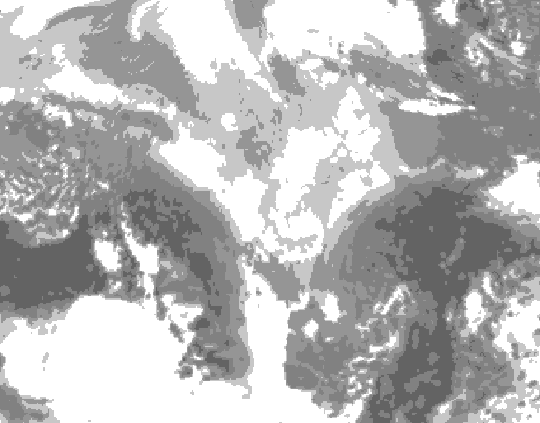 GDPS total cloud 180 hour forecast chart for Canada based on 2026/03/09 1200Z data