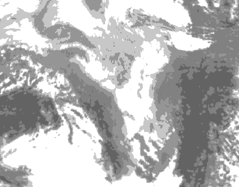 GDPS total cloud 192 hour forecast chart for Canada based on 2026/03/09 1200Z data