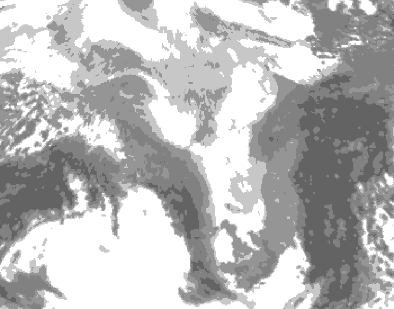 GDPS total cloud 198 hour forecast chart for Canada based on 2026/03/09 1200Z data