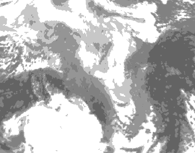 GDPS total cloud 204 hour forecast chart for Canada based on 2026/03/09 1200Z data