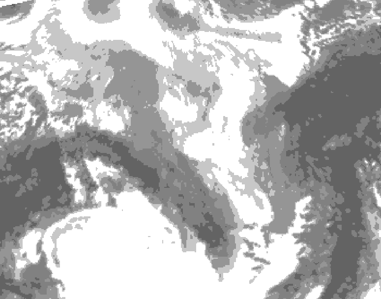 GDPS total cloud 210 hour forecast chart for Canada based on 2026/03/09 1200Z data