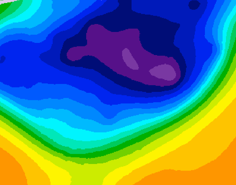 GDPS 500 millibar geopotential height 024 hour forecast chart for Canada based on 2026/03/10 0000Z data