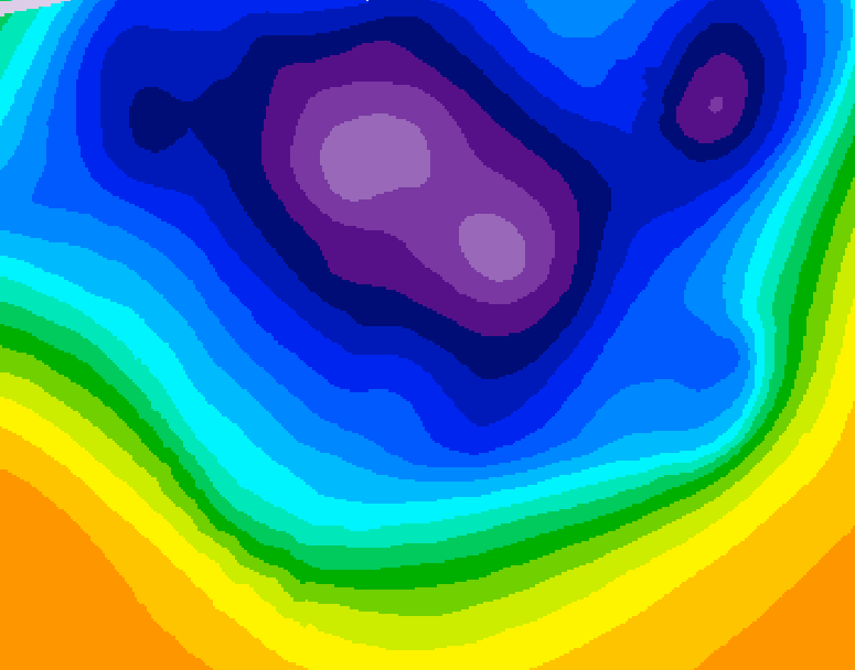 GDPS 500 millibar geopotential height 126 hour forecast chart for Canada based on 2026/03/10 0000Z data
