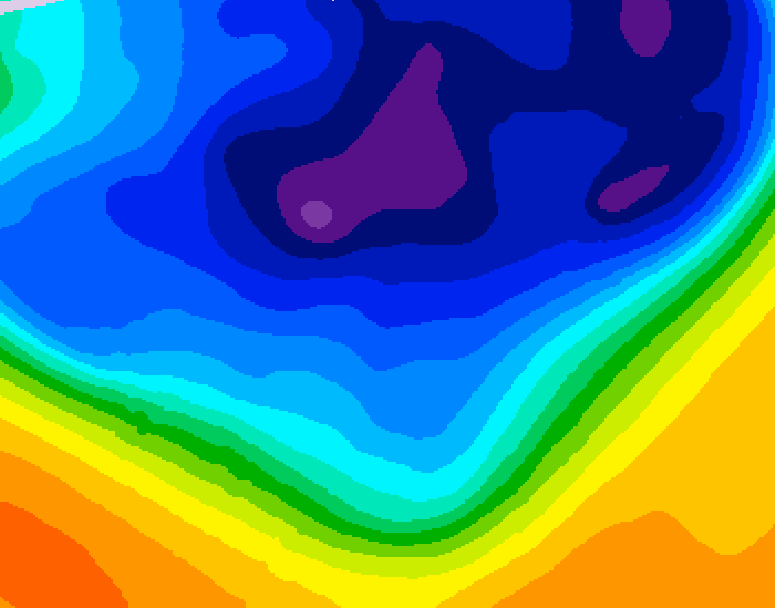 GDPS 500 millibar geopotential height 036 hour forecast chart for Canada based on 2026/03/10 1200Z data