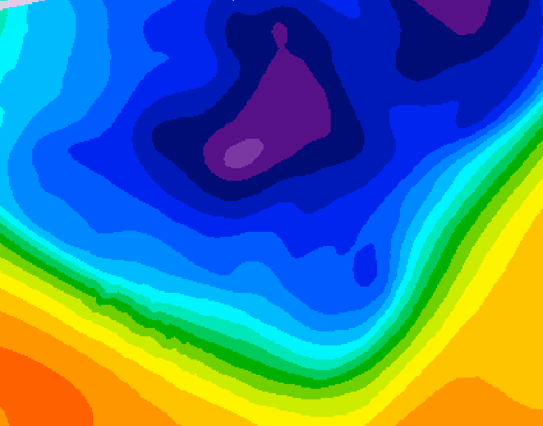 GDPS 500 millibar geopotential height 048 hour forecast chart for Canada based on 2026/03/10 1200Z data