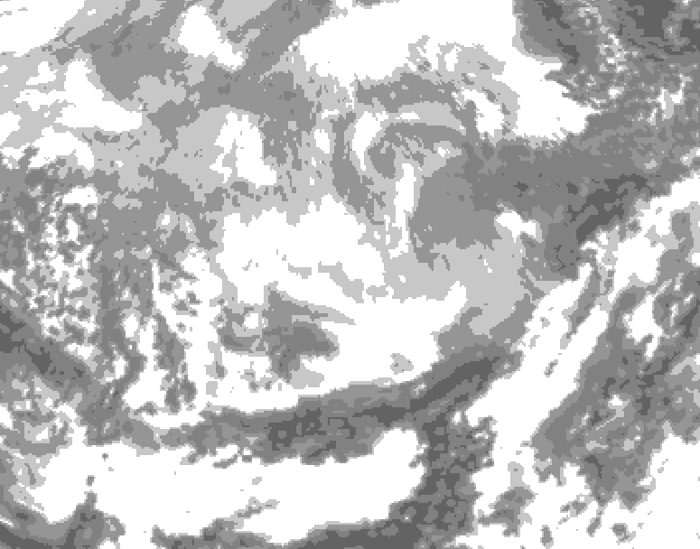 GDPS total cloud 012 hour forecast chart for Canada based on 2026/03/10 0000Z data
