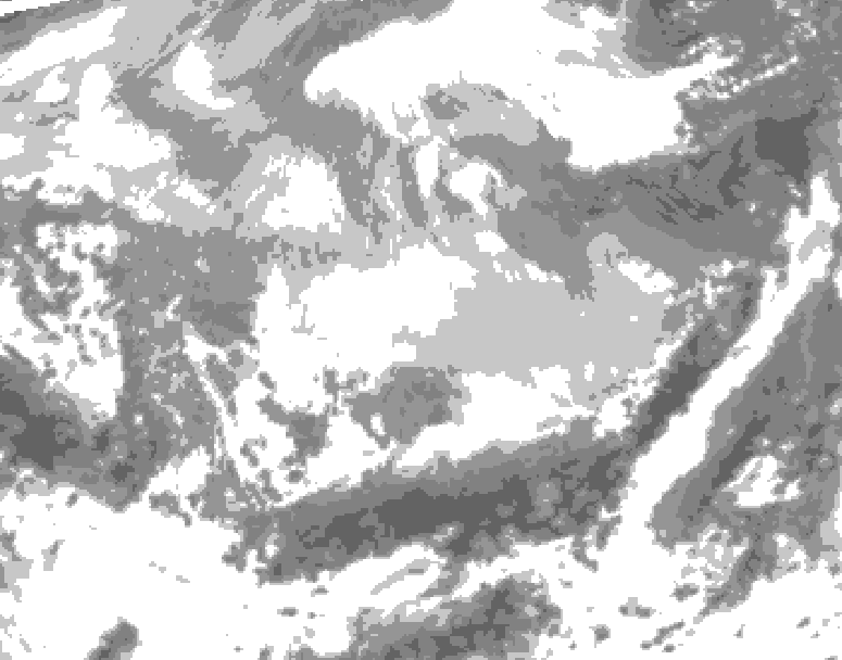 GDPS total cloud 024 hour forecast chart for Canada based on 2026/03/10 0000Z data