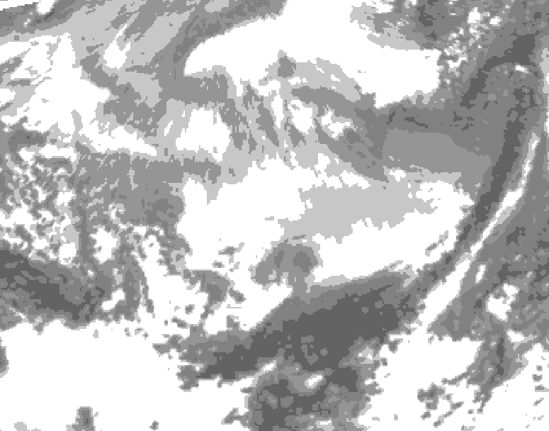 GDPS total cloud 030 hour forecast chart for Canada based on 2026/03/10 0000Z data