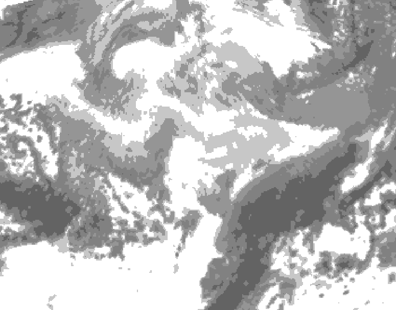 GDPS total cloud 048 hour forecast chart for Canada based on 2026/03/10 0000Z data