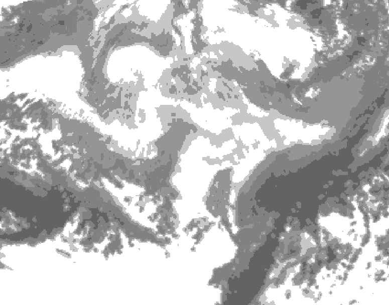 GDPS total cloud 054 hour forecast chart for Canada based on 2026/03/10 0000Z data