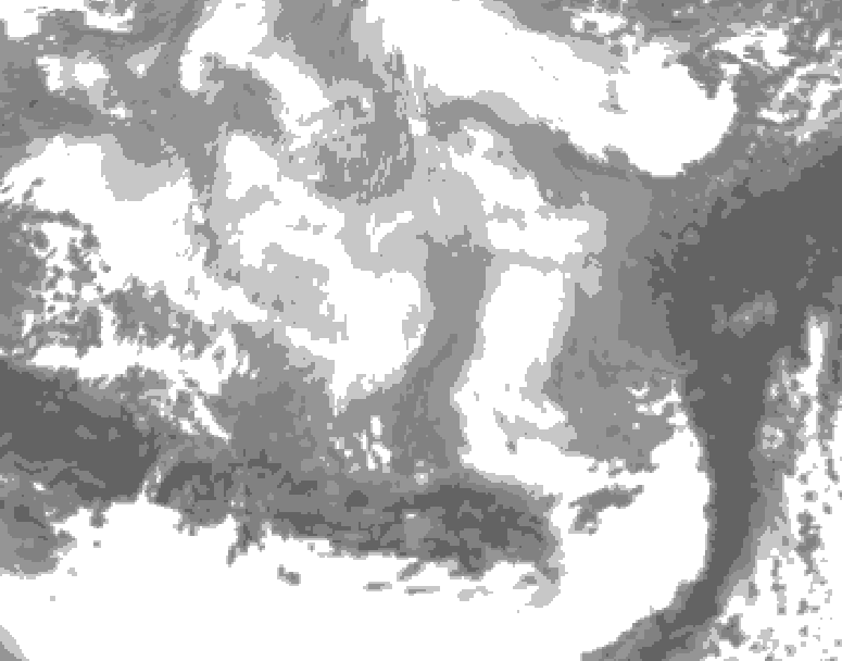 GDPS total cloud 078 hour forecast chart for Canada based on 2026/03/10 0000Z data