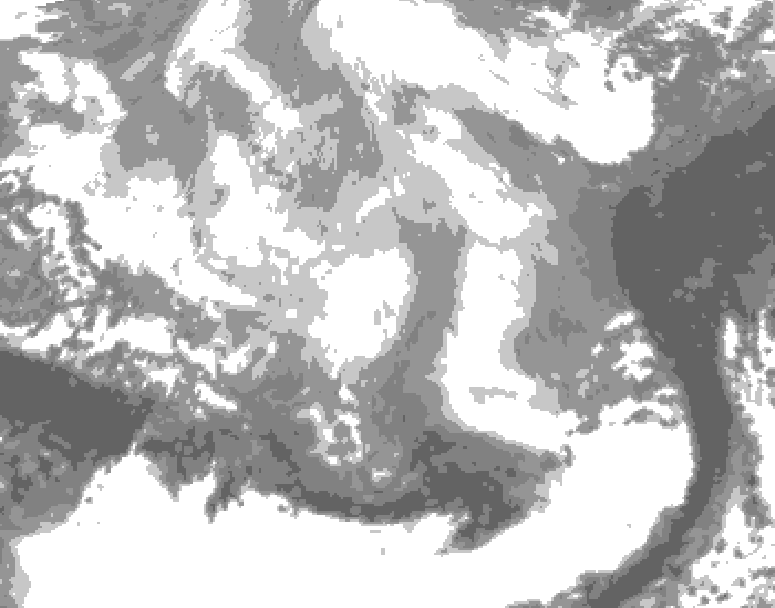GDPS total cloud 084 hour forecast chart for Canada based on 2026/03/10 0000Z data