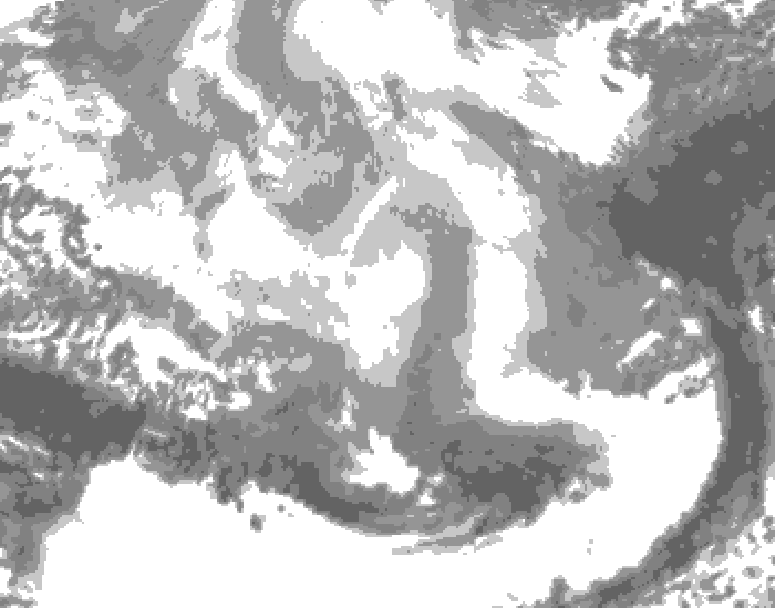 GDPS total cloud 090 hour forecast chart for Canada based on 2026/03/10 0000Z data