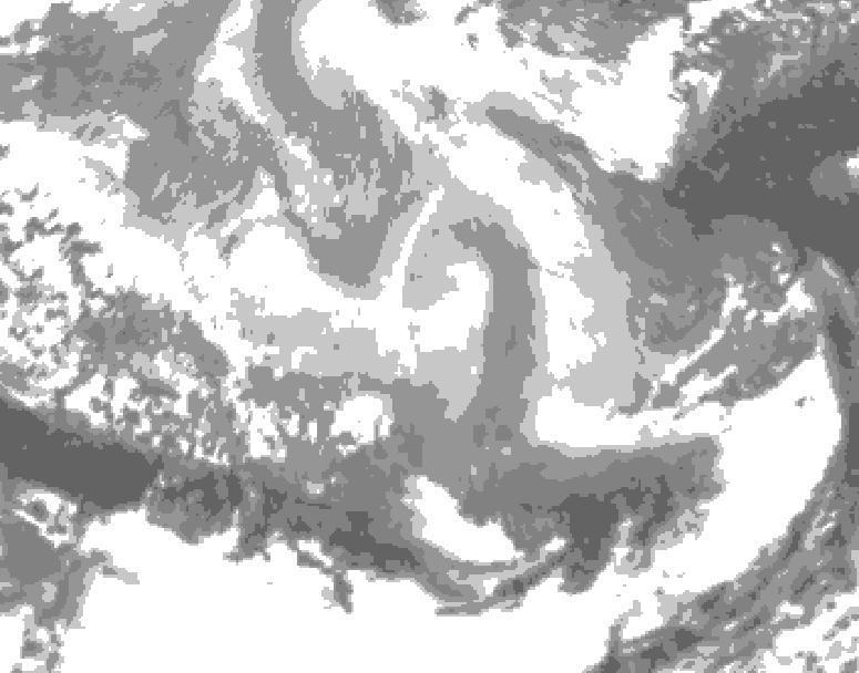 GDPS total cloud 096 hour forecast chart for Canada based on 2026/03/10 0000Z data