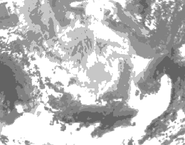 GDPS total cloud 126 hour forecast chart for Canada based on 2026/03/10 0000Z data