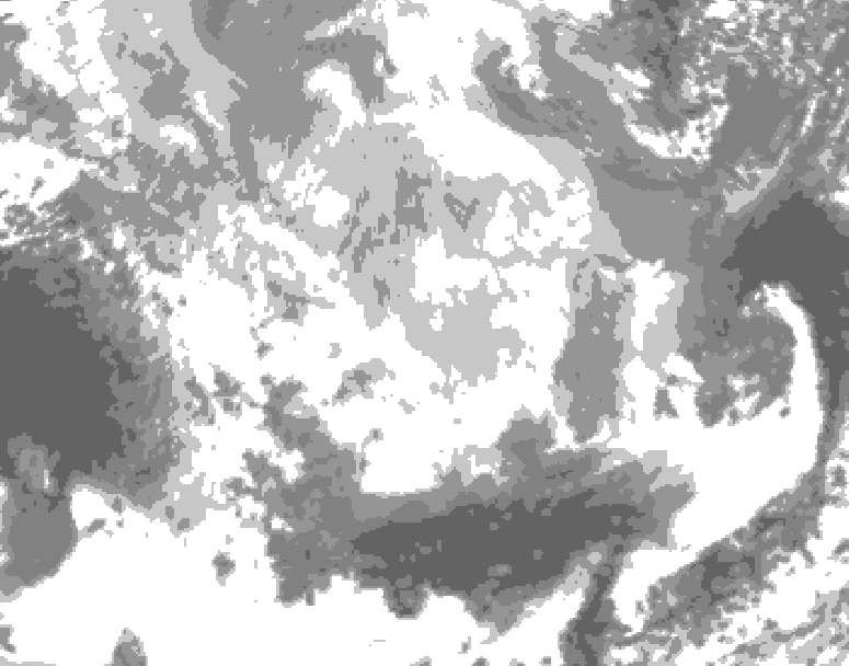 GDPS total cloud 132 hour forecast chart for Canada based on 2026/03/10 0000Z data