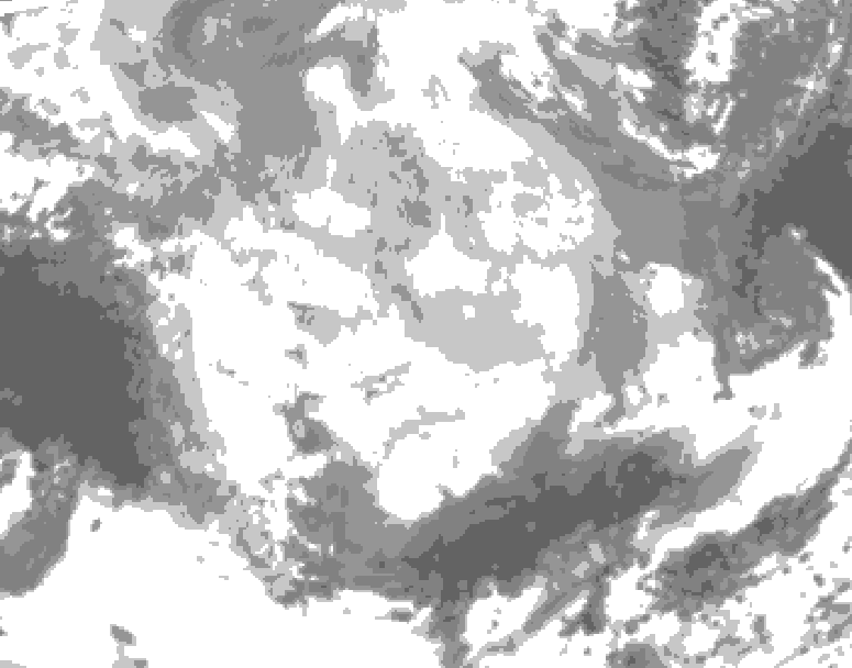 GDPS total cloud 138 hour forecast chart for Canada based on 2026/03/10 0000Z data