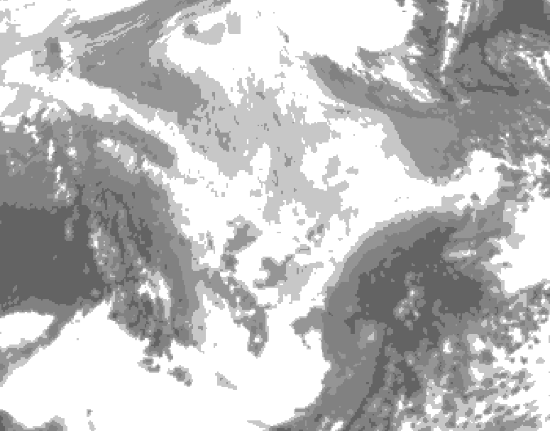 GDPS total cloud 156 hour forecast chart for Canada based on 2026/03/10 0000Z data