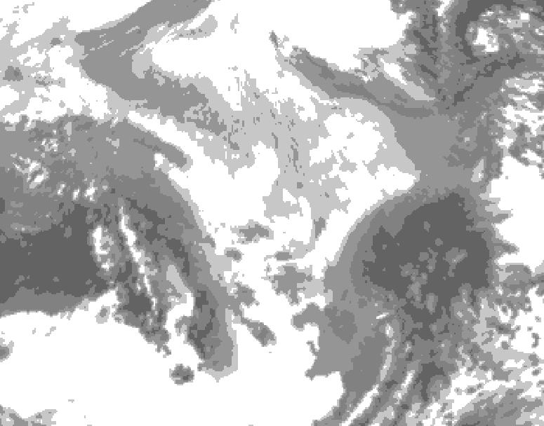 GDPS total cloud 162 hour forecast chart for Canada based on 2026/03/10 0000Z data