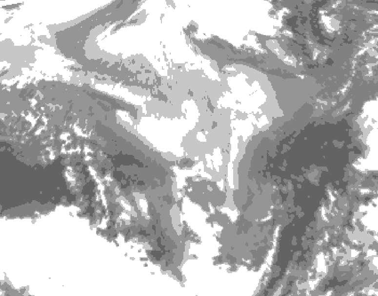 GDPS total cloud 168 hour forecast chart for Canada based on 2026/03/10 0000Z data