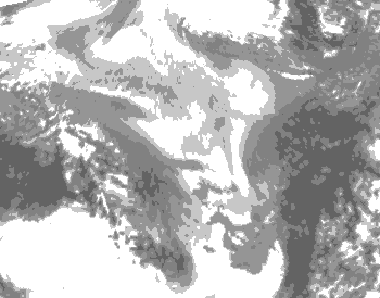 GDPS total cloud 174 hour forecast chart for Canada based on 2026/03/10 0000Z data