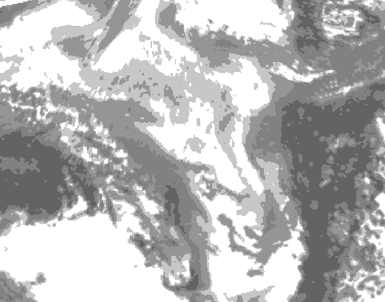 GDPS total cloud 180 hour forecast chart for Canada based on 2026/03/10 0000Z data