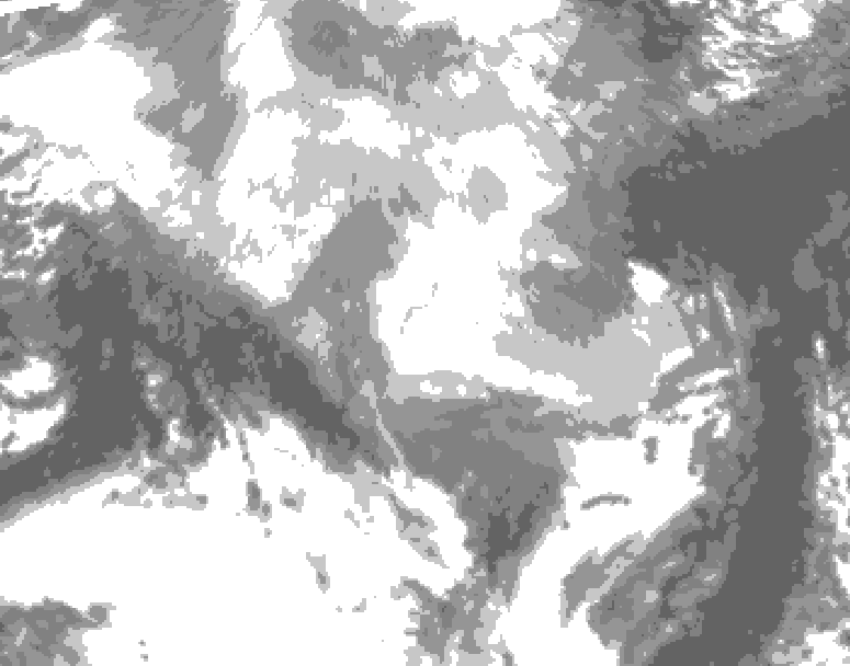 GDPS total cloud 198 hour forecast chart for Canada based on 2026/03/10 0000Z data