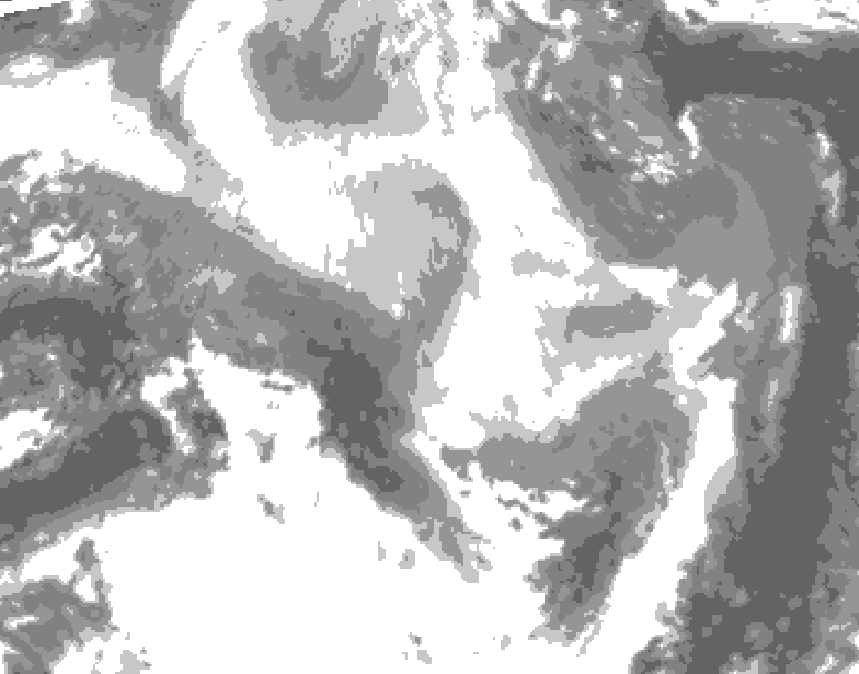 GDPS total cloud 216 hour forecast chart for Canada based on 2026/03/10 0000Z data