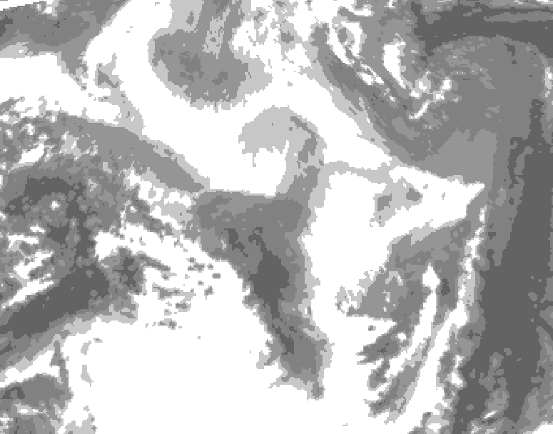 GDPS total cloud 222 hour forecast chart for Canada based on 2026/03/10 0000Z data