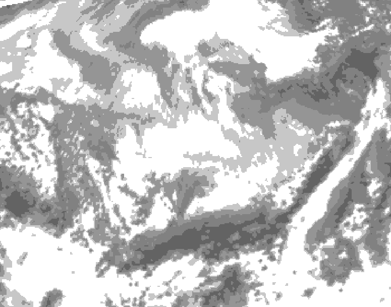 GDPS total cloud 012 hour forecast chart for Canada based on 2026/03/10 1200Z data