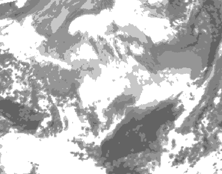 GDPS total cloud 024 hour forecast chart for Canada based on 2026/03/10 1200Z data