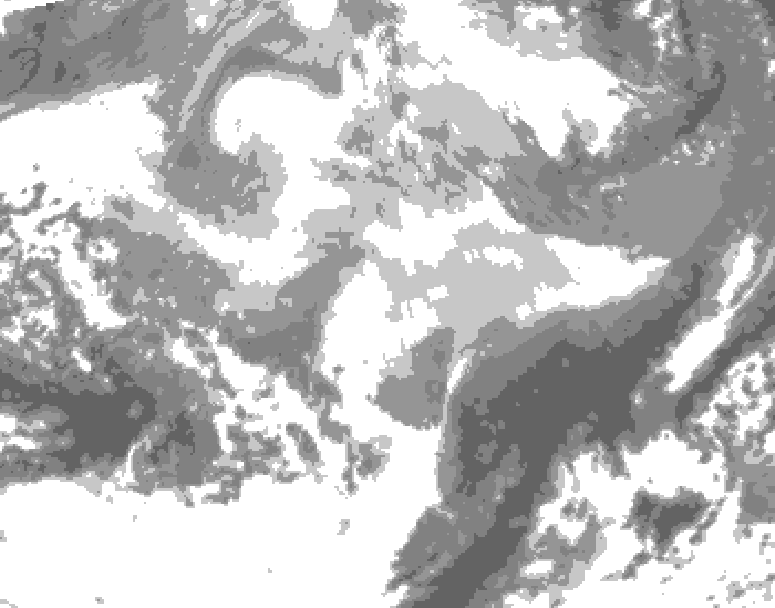 GDPS total cloud 036 hour forecast chart for Canada based on 2026/03/10 1200Z data