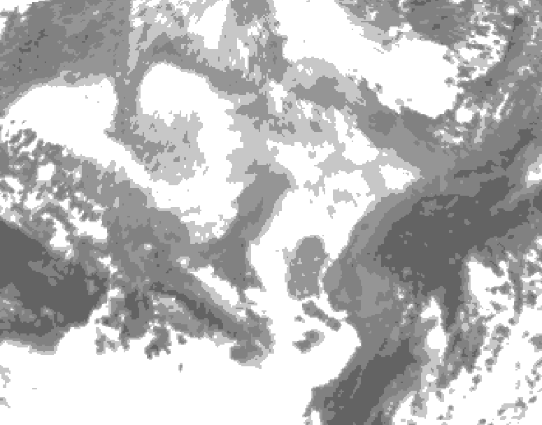 GDPS total cloud 048 hour forecast chart for Canada based on 2026/03/10 1200Z data