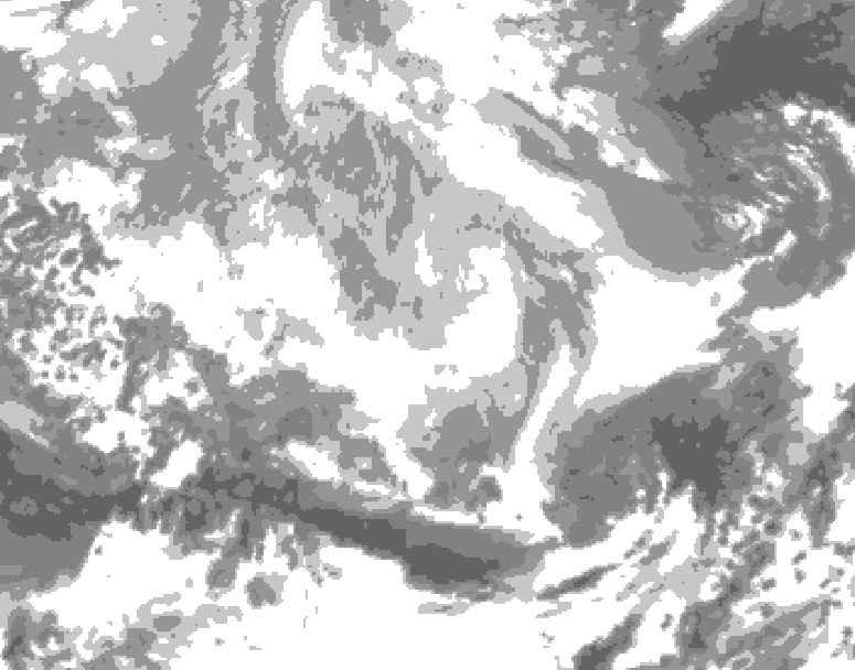GDPS total cloud 096 hour forecast chart for Canada based on 2026/03/10 1200Z data