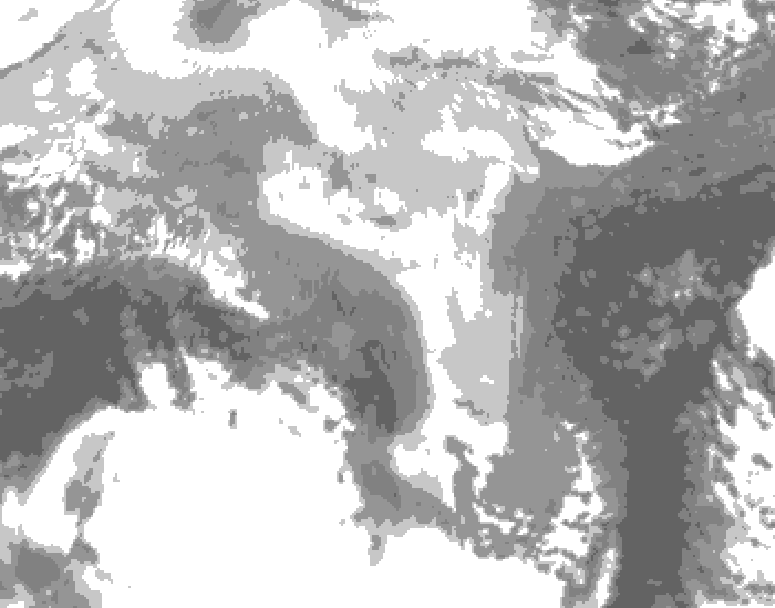 GDPS total cloud 180 hour forecast chart for Canada based on 2026/03/10 1200Z data
