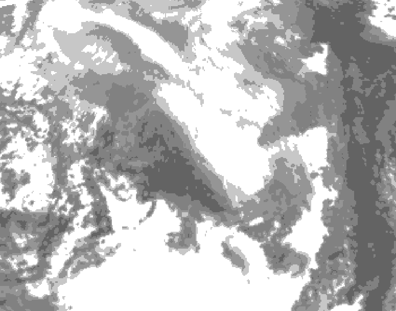 GDPS total cloud 216 hour forecast chart for Canada based on 2026/03/10 1200Z data