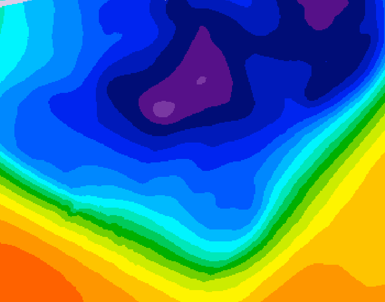 GDPS 500 millibar geopotential height 018 hour forecast chart for Canada based on 2026/03/11 1200Z data