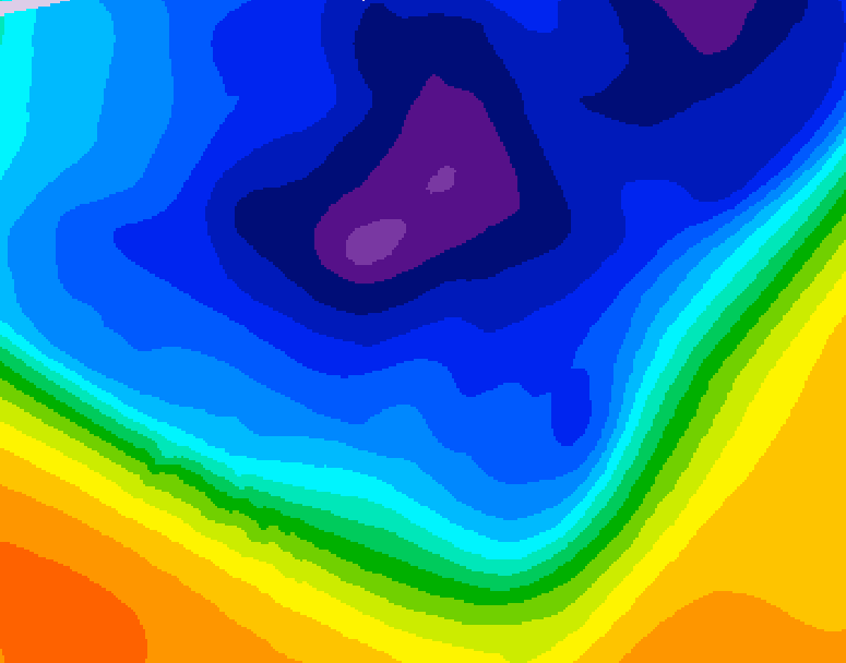 GDPS 500 millibar geopotential height 024 hour forecast chart for Canada based on 2026/03/11 1200Z data