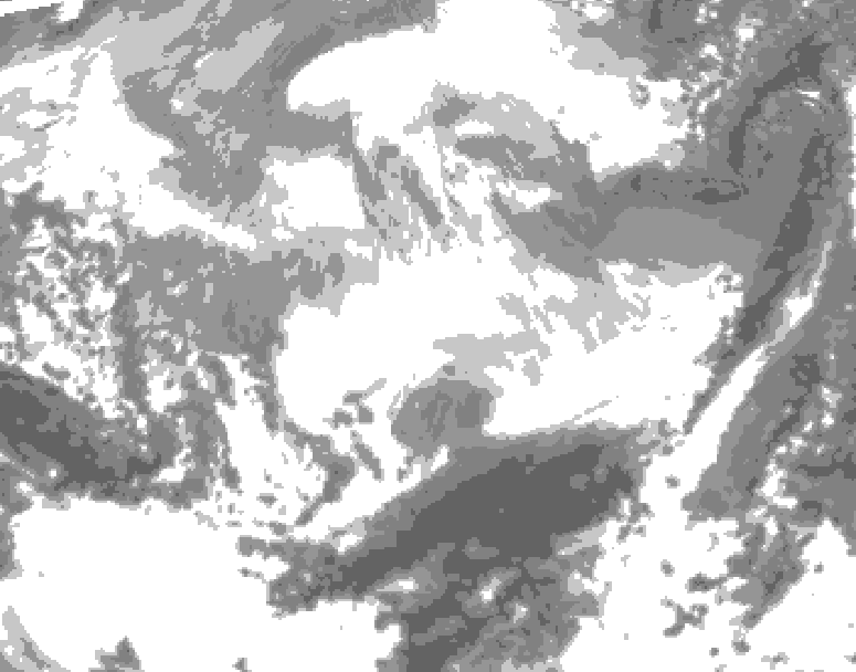 GDPS total cloud 006 hour forecast chart for Canada based on 2026/03/11 0000Z data
