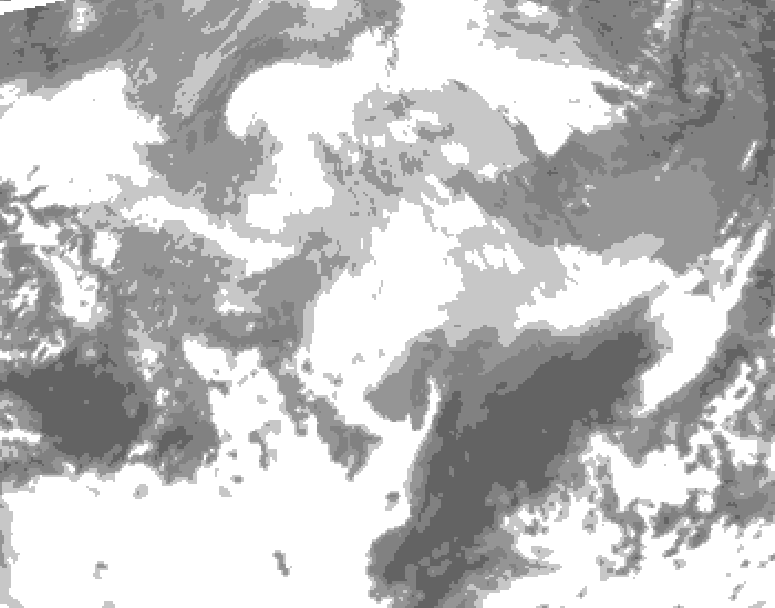 GDPS total cloud 018 hour forecast chart for Canada based on 2026/03/11 0000Z data