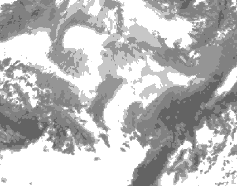 GDPS total cloud 030 hour forecast chart for Canada based on 2026/03/11 0000Z data