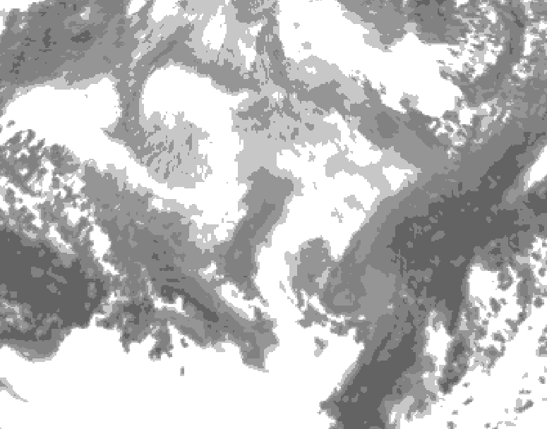 GDPS total cloud 036 hour forecast chart for Canada based on 2026/03/11 0000Z data