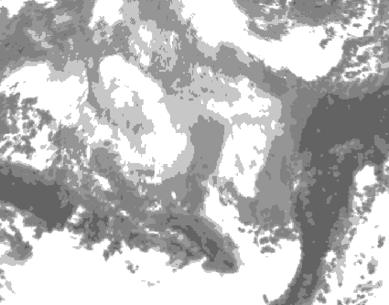 GDPS total cloud 048 hour forecast chart for Canada based on 2026/03/11 0000Z data