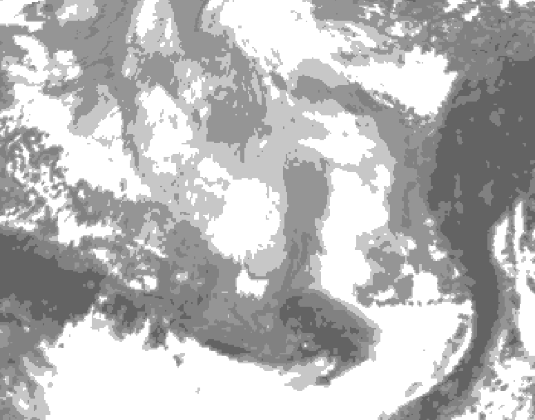 GDPS total cloud 060 hour forecast chart for Canada based on 2026/03/11 0000Z data