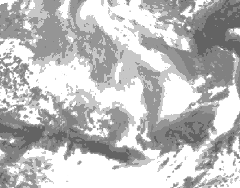 GDPS total cloud 078 hour forecast chart for Canada based on 2026/03/11 0000Z data