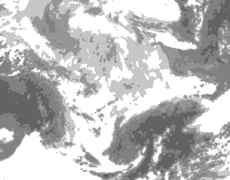 GDPS total cloud 126 hour forecast chart for Canada based on 2026/03/11 0000Z data